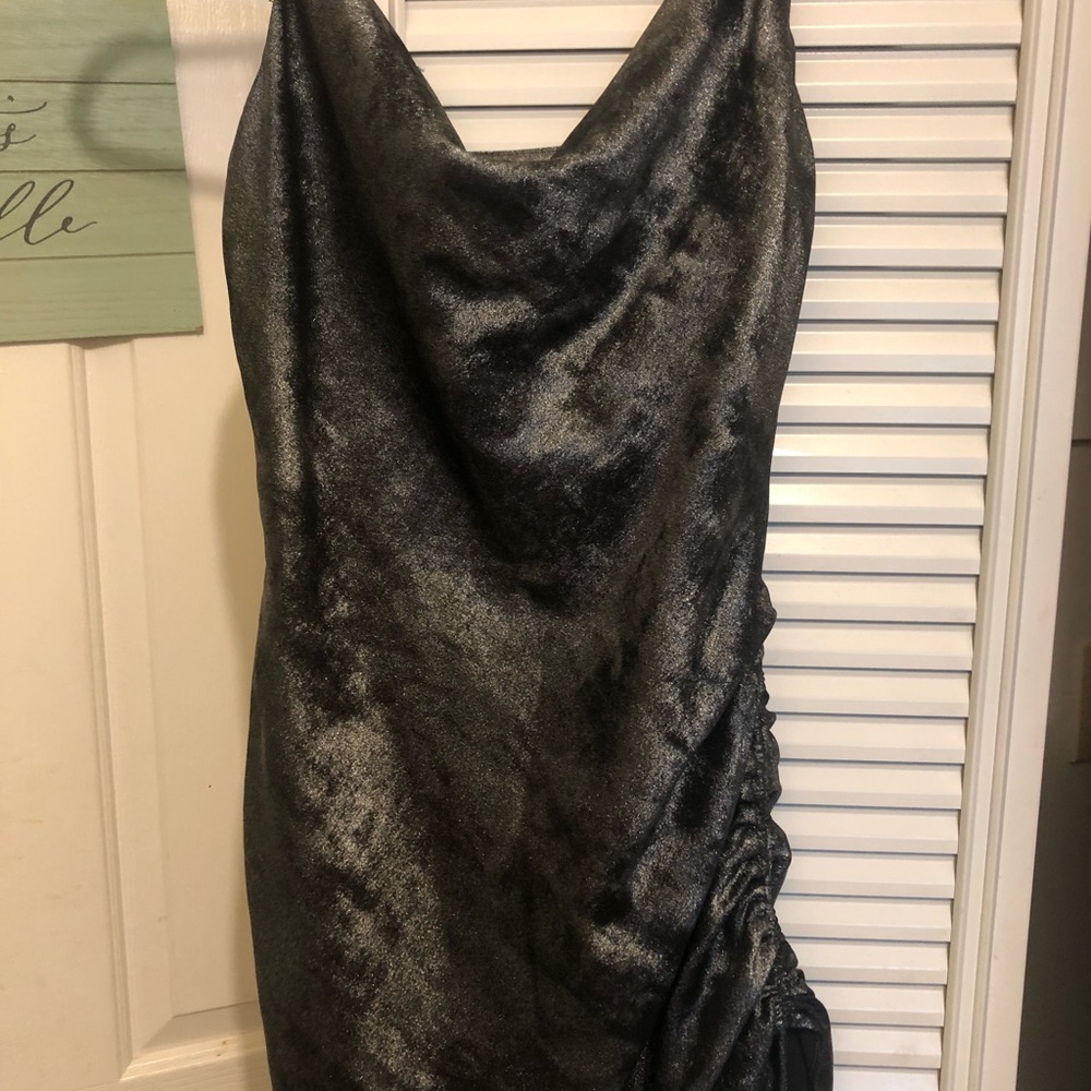 Topshop petites silver party dress